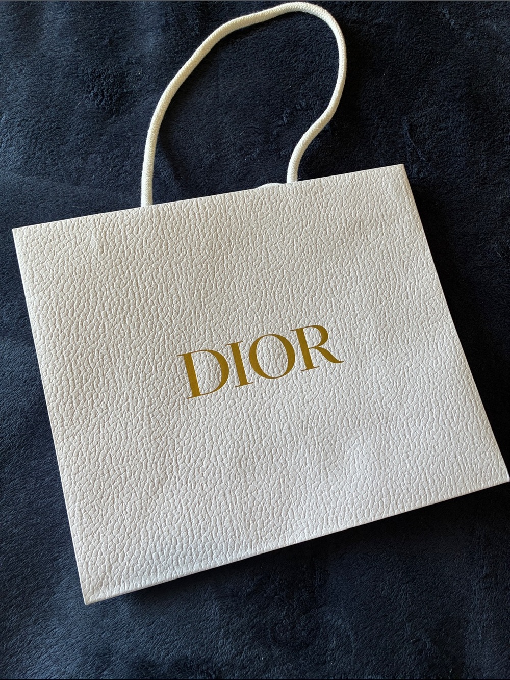 Dior Cream Shopper Tote with Gold Logo